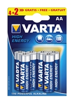 Varta High Energy AA Alkaline batteri - 4+2 stk.