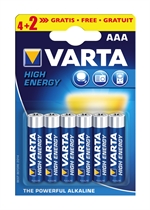 Varta High Energy AAA Alkaline batteri - 4+2 stk.