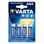 Varta High Energy AAA Alkaline batteri - 4 stk.