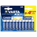 Varta High Energy AA Alkaline batteri - 12 stk.