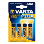 Varta Longlife Ekstra AAA Alkaline batteri - 4 stk.