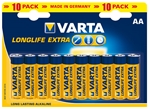 Varta Longlife Ekstra AA Alkaline batteri - 10 stk.