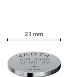 23 mm knapcelle batteri