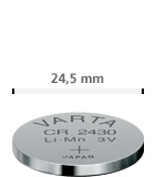 24,5 mm knapcelle batteri