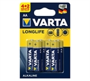 Alkaline batterier AA Longlife - pakke med 6 stk. AA batterier