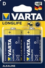 Alkaline batterier D Longlife - 2 stk. type D batterier