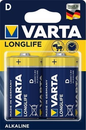 Alkaline batterier D Longlife - 2 stk. type D batterier