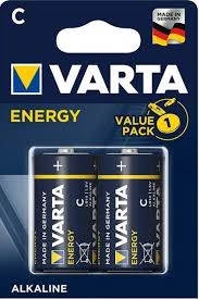Alkaline Energy C batterier - pakke med 2 stk