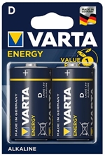 Alkaline Energy D batterier - pakke med 2 stk
