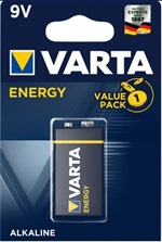 Alkaline Energy 9V batterier - pakke med 1 stk
