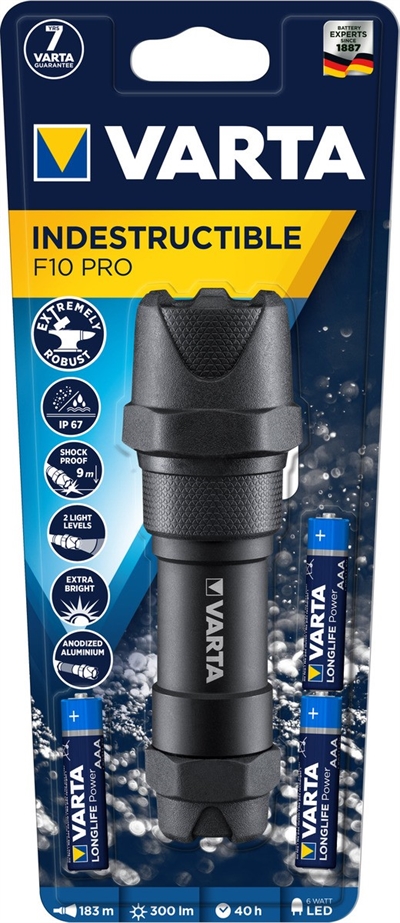 Varta indestructible F10 Pro lommelygte - lille størrelse