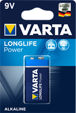 Alkaline 9V batteri -  Longlife Power batteri - 9V