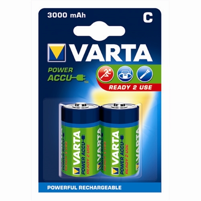 Genopladelig 3000 mAh batterier ACCU Power C - 2 stk.