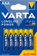 Alkaline batterier AAA Longlife Power - pakke a 6 stk. AAA batterier