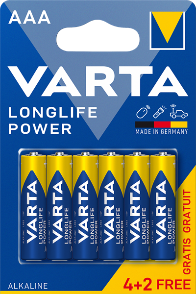 Alkaline batterier AAA Longlife Power - pakke a 6 stk. AAA batterier