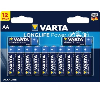 Alkaline batterier AA Power - pakke med 12 stk. Longlife Power AA batterier