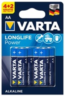 Alkaline batterier AA Longlife Power - pakke med 6 stk. AA batterier