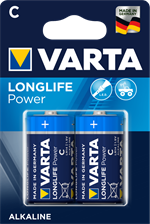 Alkaline batterier C Longlife Power  - 2 stk. type C batterier