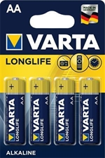 Alkaline batterier AA Longlife - pakke med 4 stk. AA batterier