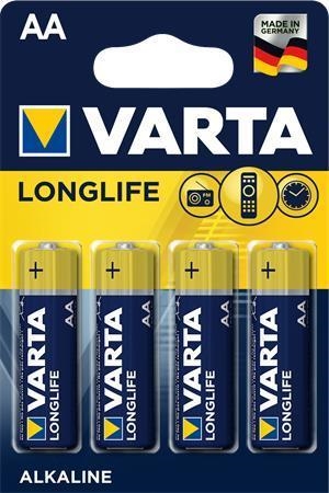 Alkaline batterier AA Longlife - pakke med 4 stk. AA batterier