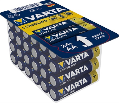 Alkaline batterier AA Longlife - pakke med 24 stk. AA batterier