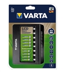 Varta oplader med LCD display - 4 timers opladnings tid - Oplader 8 AAA & AA batterier