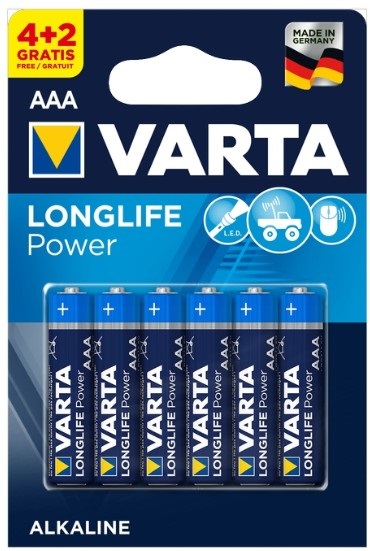 Alkaline batterier AAA Longlife Power - pakke a 6 stk. AAA batterier